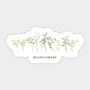 Vintage White Wildflowers Floral Cottagecore Sticker